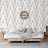 DUTCH WALLCOVERINGS Tapet &bdquo;Geometric&rdquo;, alb și auriu