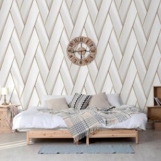 DUTCH WALLCOVERINGS Tapet &bdquo;Geometric&rdquo;, alb și auriu
