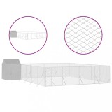 Cumpara ieftin Padoc exterior cu acoperis argintiu 10x10x2,5 m otel galvanizat