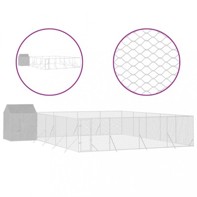 Padoc exterior cu acoperis argintiu 10x10x2,5 m otel galvanizat foto
