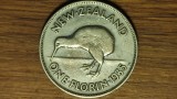 Noua Zeelanda - moneda de colectie exotica - 1 florin 1935 argint - George V - destul de rara ! - pasarea Kiwi !