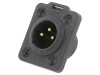 Conector XLR Soclu Neutrik 3 Pini Negru NC3MDX-TOP Tata Pentru Panou Lipire