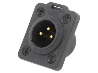 Conector XLR soclu 3 pini, negru foto