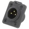 Conector XLR soclu 3 pini, negru