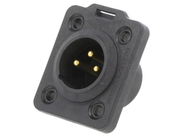 Conector XLR soclu 3 pini, negru