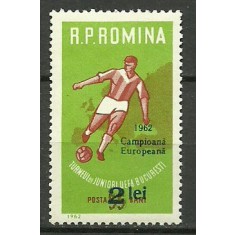 1962 - Fotbal, turneul de juniori UEFA, supratipar, neuzata