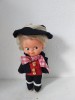 Papusa vintage, Austria, baiat in costum national popular, caucic, articulat, 15cm inaltime