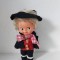 Papusa vintage, Austria, baiat in costum national popular, caucic, articulat, 15cm inaltime