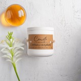 Lumanare parfumata handmade din ceara naturala de soia 100%, aroma Chihlimbar s&Igrave;&brvbar;i crin de ghimbir , Recipient ceramic, 150 g