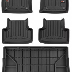 Set Covorase Auto Cauciuc Negro Volkswagen Golf 7 2012→ Hatchback Pro Line Tip Tavita 3D 3D407060 + Tavita Portbagaj Negro Volkswagen Golf 7 2012→ Hat