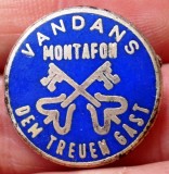 I.410 INSIGNA AUSTRIA TURISM MONTAFON VANDANS DEM TREUEN GAST 20mm email