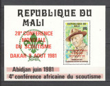 Mali.1981 Conferinta mondiala de cercetasie-Bl. supr. DM.153, Nestampilat