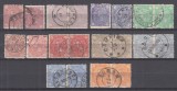 ROMANIA 1890/1891 LP 47 CAROL I CIFRA IN 4 COLTURI FARA FILIGRAN DOUA SERII STAMPILATE CU VARIETATE, Stampilat