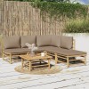 VidaXL Set mobilier de grădină cu perne gri taupe, 6 piese, bambus 3155135