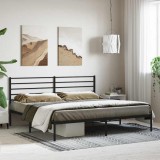 VidaXL Cadru de pat metalic cu tăblie, negru, 180x200 cm 352323