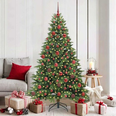 vidaXL Brad de Crăciun artificial cu 300 LED Verde 180 cm PE și PVC 3397549 foto