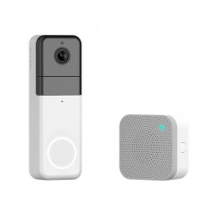 Sonerie wireless cu camera video Smart Wyze Video Doorbell Pro, 1080p HD, 2-Way Audio, Alb