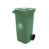Container gunoi Mirpol 120L, plastic verde, cu capac si roti, exterior, rezistent UV
