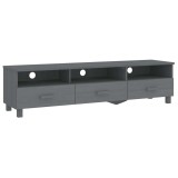 Cumpara ieftin Dulap TV &bdquo;HAMAR&rdquo;, gri inchis, 158x40x40 cm, lemn masiv de pin