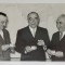 DOCTORUL PROFESOR LAFFONT IMPREUNA CU DOI COLEGI ROMANI , FOTOGRAFIE , 1957