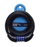 Antifurt Bicicleta cu Cifru, 12mm x 150cm, Otel, Manson Cauciucat, Negru/Mov