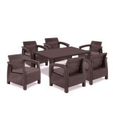 Cumpara ieftin Set de mobilier de grădină Corfu Relax duo cu masă Melody maro