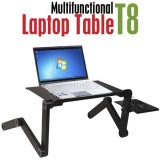 Masuta Laptop Pliabila Reglabila T8 cu 2 Coolere, Aluminiu, Suport Notebook 17 inch, Portabila