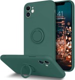 Cumpara ieftin Husa iPhone 11 6.1 Silicon Liquid Army Green Ring
