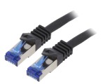 Cablul Patch S/FTP 6a 1,5m LSZH negru 26AWG