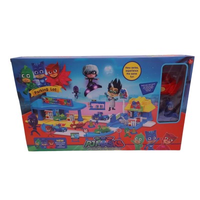 Set eroi in pijamale circuit cu garaj 233 IdeallStore&amp;reg;, multicolor, 55 cm foto