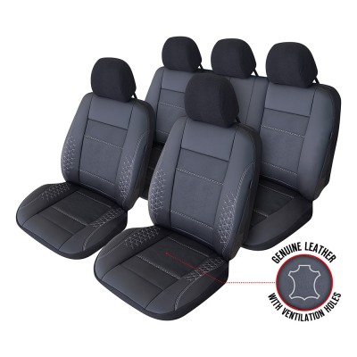 Set huse scaune compatibile HYUNDAI ACCENT 2011-2017 insertii de piele naturala foto