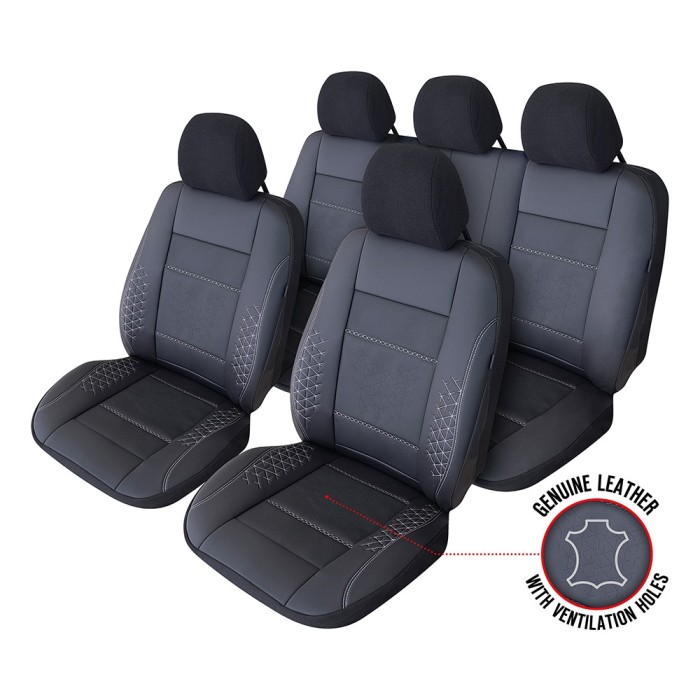 Set huse scaune compatibile HYUNDAI ACCENT 2011-2017 insertii de piele naturala