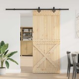 vidaXL Ușă glisantă NARVIK Natural și Negru 100 x 210 cm (213,5 cm) 3445382