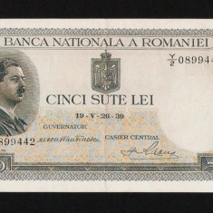 ROMANIA 500 LEI - 1939 FARA Supratipar . Piesa superba si foarte rara. XF +