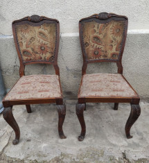 Set 2 scaune vechi stil baroc foto