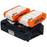 Ruris Alfa UP 4444e - Set 2 acumulatori si incarcator Li-Ion 20 V 4 Ah