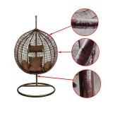 Cumpara ieftin Fotoliu suspendat, cadru otel, perne incluse, utilizare interior/exterior, 103x107x195 cm, maro, RESIGILAT