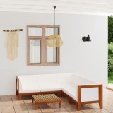 Set mobilier grădină cu perne, 6 piese, lemn masiv acacia