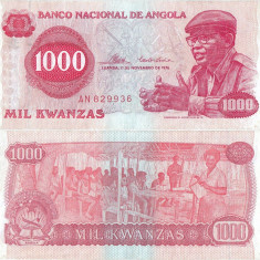 1976 ( 11 XI ) , 1,000 kwanzas ( P-113a ) - Angola