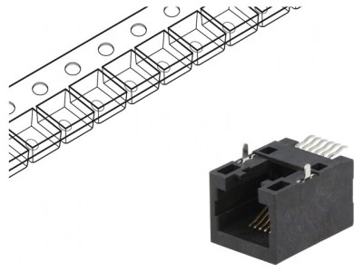 Soclu RJ12 6P6C SMT Orizontal Cat5 foto