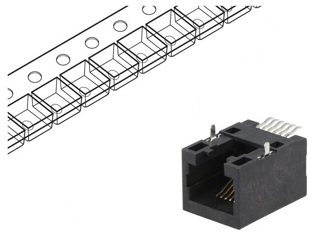 Soclu RJ12 6P6C SMT Orizontal Cat5