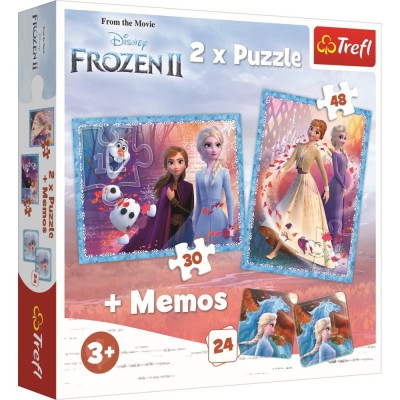 Puzzle Trefl 2In1 Memo Frozen2 Tinutul Misterios foto