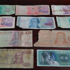 10 bancnote rupte, uzate, cu defecte (cele din imagine) #43
