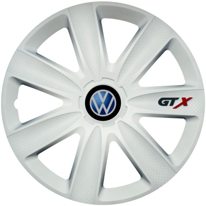 Set 4 Capace Roti GTX Alb R15, Compatibil Cu Volkswagen