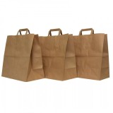 Set 250 Pungi Sacose Hartie Catering Kraft Natur Maner Plat 28x29x17cm