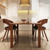 VidaXL Scaune de bucătărie, 2 buc., maro, piele ecologică