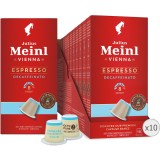 Set 10 x Capsule cafea Julius Meinl Espresso Decaf, decofeinizata, compatibile Nespresso, 100% biodegradabile, 100 capsule, 560g