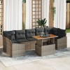Gossi set canapea gradina cu 8 piese si perne gri ratan polimeric