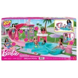Mattel - Set de joacă Barbie Piscina Viselor cu Tobogan &amp;amp; Hot Tub, 6 zone de joacă, 20 de Acesorii, multicolor, 3 ani+