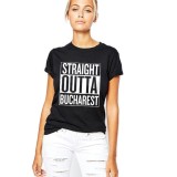 Tricou dama negru - Straight Outta Bucuresti - L